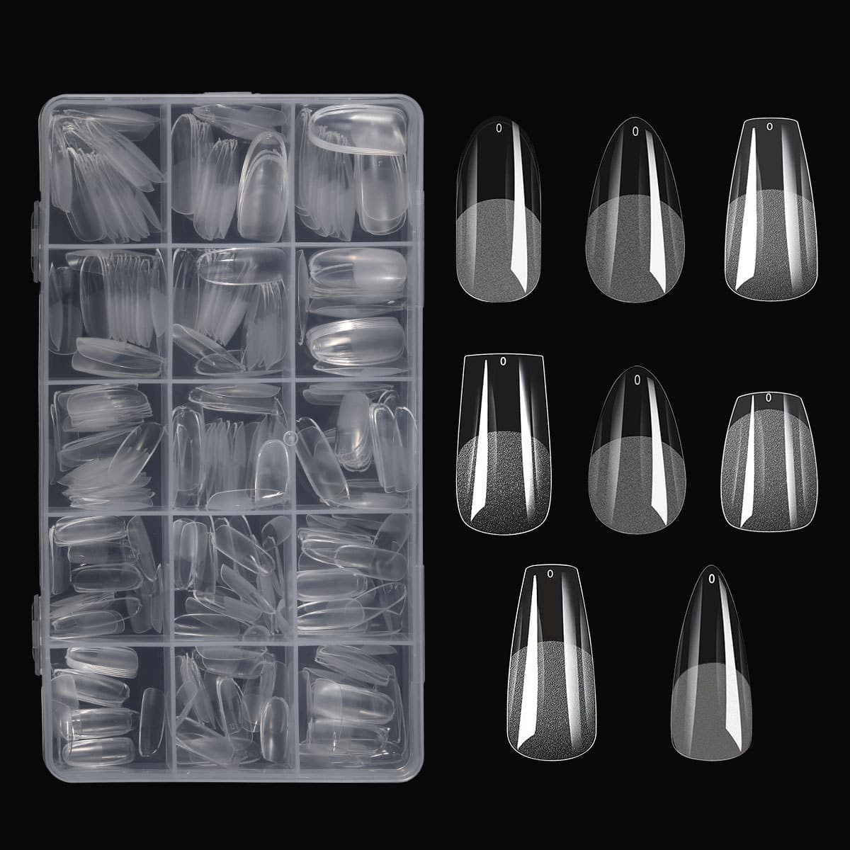 330pcs Nail Acrylic Extended False Nails Transparent Semi-Matte Thin No Carving Nail Tips for Ladies Super Thin Seamless