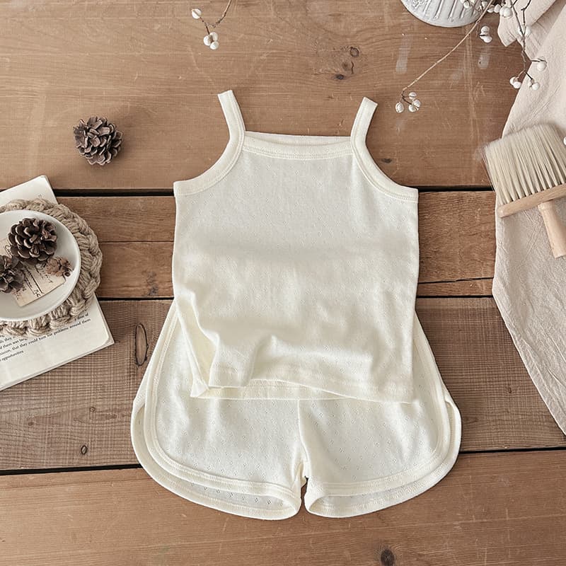 Baby Summer Pajamas Cotton Class A Children's Homewear Korean Cotton Baby Camisole Set Thin Style Girls Sleepwear