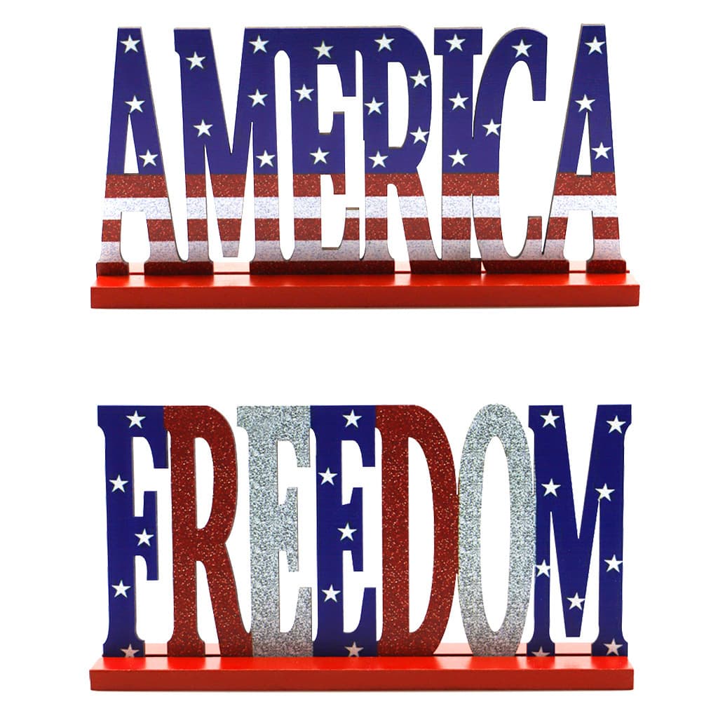 New American Independence Day Wooden Craft Creative Home Decorative Letter Desktop Ornament