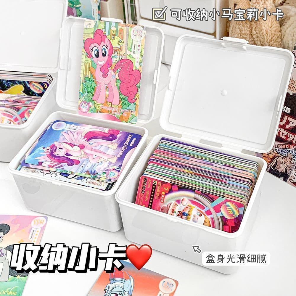 Desktop Storage Box Ins Muji Style White Flip-top Card Organizer Journal Dust-proof Stationery Tidy
