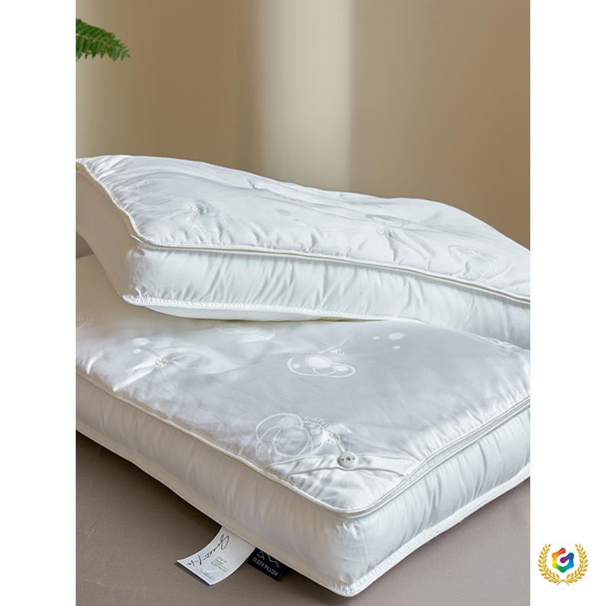 ≈Tencel Cotton Satin Silk Pillow Neck Support Pillow, Double-Layer Beauty and Nourishing Pillow Core, Five-Star Hotel Pillow