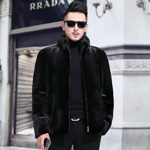 2023 Autumn/Winter Men's Imitation Fur Coat Wholesale Big Black Mink Fur Live E-commerce Mink Fur Special Offer