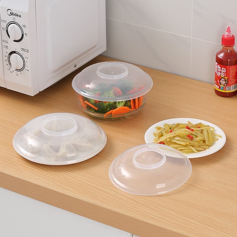 With Air Vents Large Transparent Meal Heat Preservation Cover, Microwave Safe Anti-Cold Fresh-Keeping Cover, Refrigerator Storage Cover
