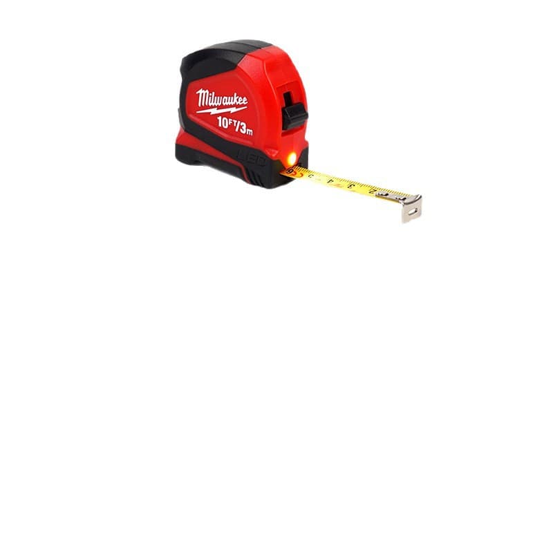 Milwaukee 3m Tape Measure Metric/Imperial with Magnetic Hook and LED Light, Includes Button Battery