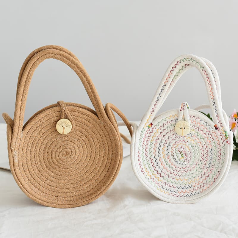 Straw bag women's new casual and versatile retro rattan tote bag seaside beach woven crossbody small bag advanced
