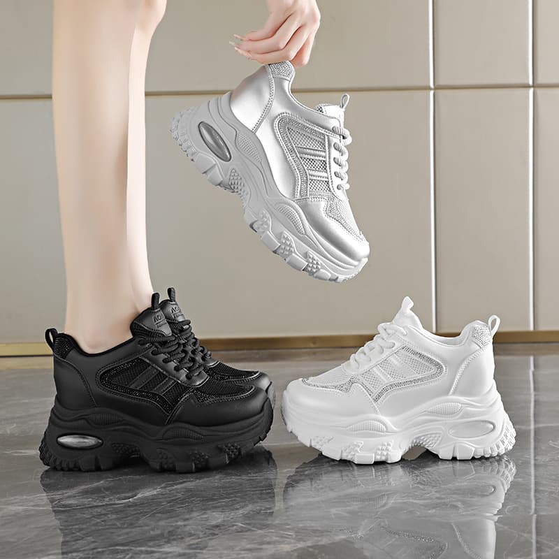 Women's Height-Increasing 8CM Chunky Dad Sneakers 2026 Spring/Summer New Casual Shoes for Petite Women, Popular Inner Height Sports Shoes