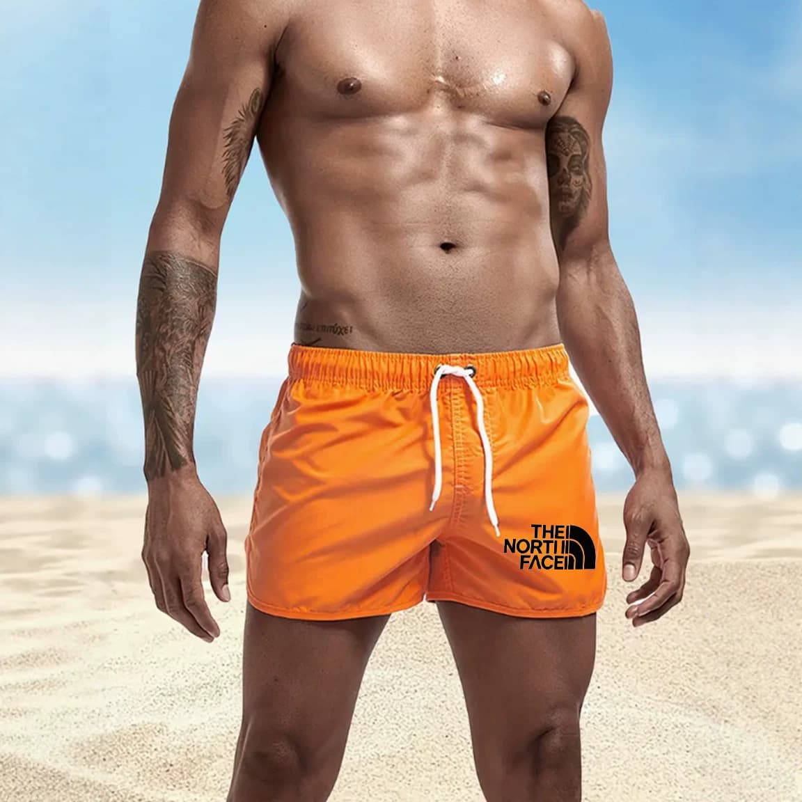 Men's Beach Shorts, 3/4 Length, Quick-Dry Sports Shorts, Casual Swim Trunks, Custom LOGO Available