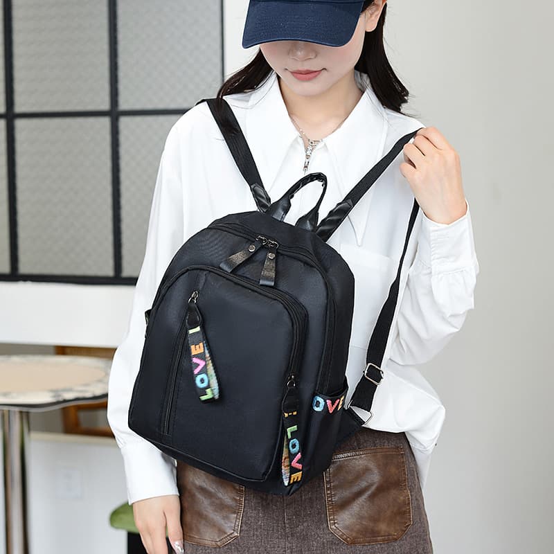 Women's Backpack Trendy 2024 Korean Style Nylon Fabric Versatile Fashion Backpack Casual Large Capacity Lightweight Travel Bag