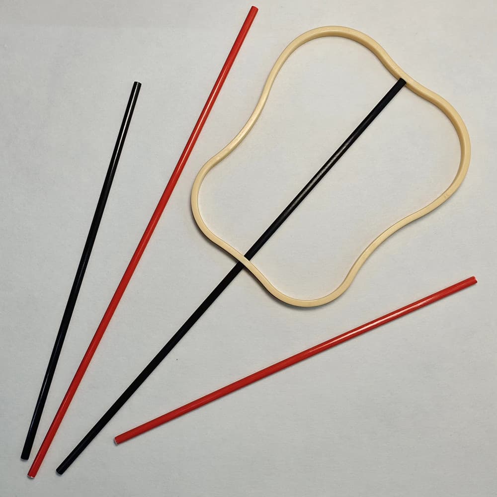 Round Fan Stick Plastic Fan Rod Palace Lantern Pole 6mm Hard Imitation Bamboo Stick Red Stick Hanfu Fan Handle Black Stick