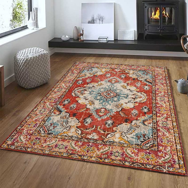 Cross-border Amazon Persian Exotic Style Faux Cashmere Carpet for Home, Hotel, Living Room, Sofa, Coffee Table, Corridor Floor Mat
