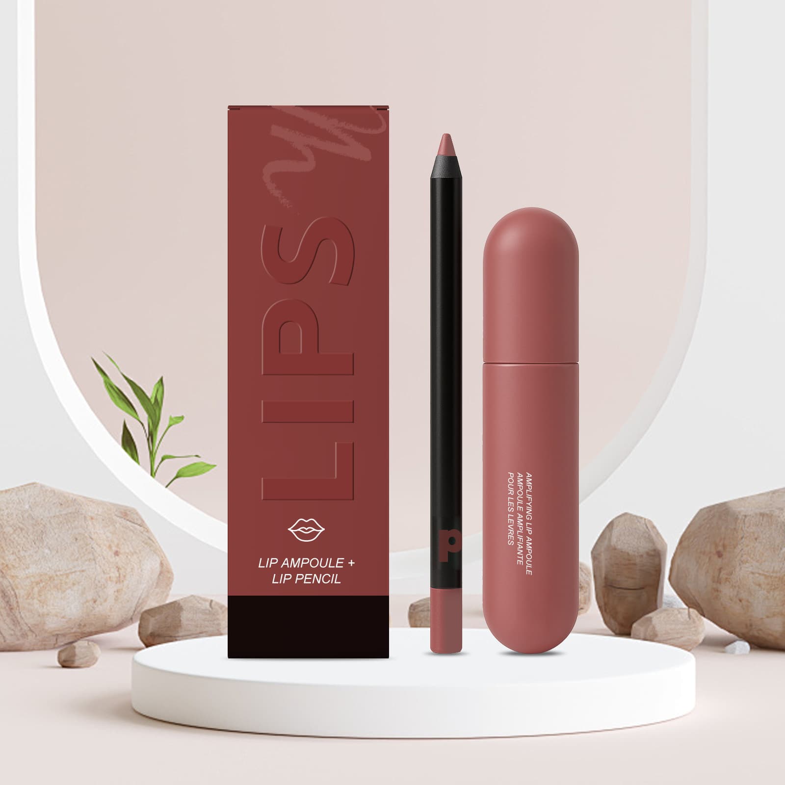 Lip Serum + Lip Liner, Moisturizing and Nourishing Lip Care, Full Color, Natural Makeup, Lip Cosmetics