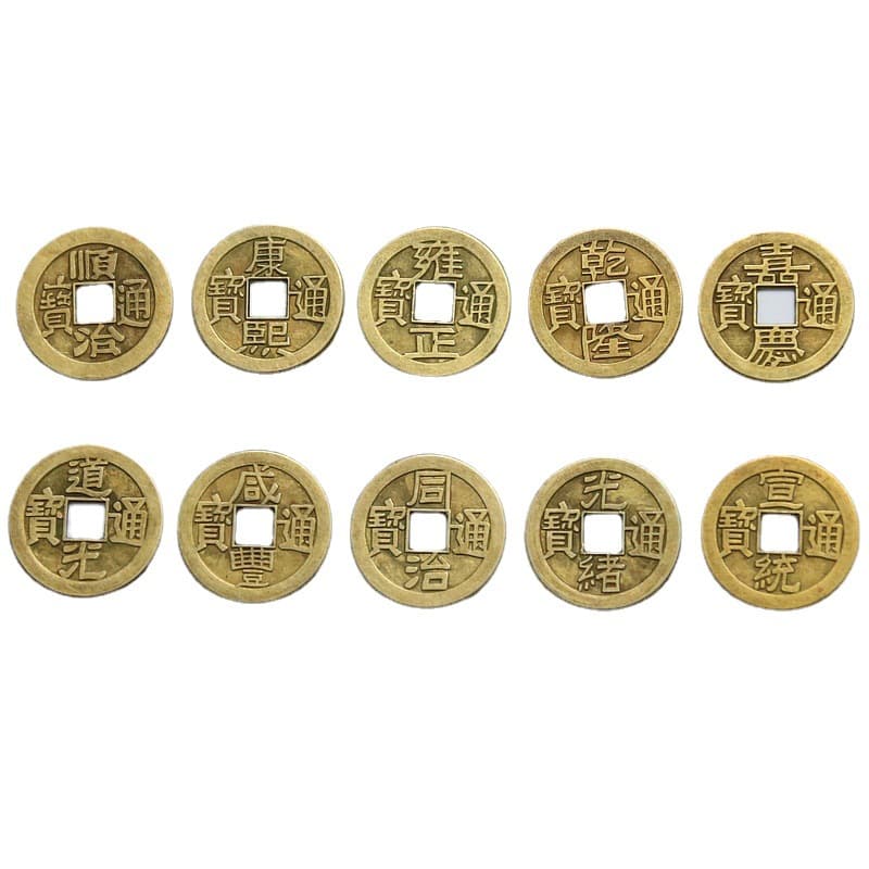 The manufacturer directly supplies a large number of spot antique coins, Ten Emperors coins, clear packaging, 2.4cm zinc alloy Five Emperors coins, copper coins, loose coins