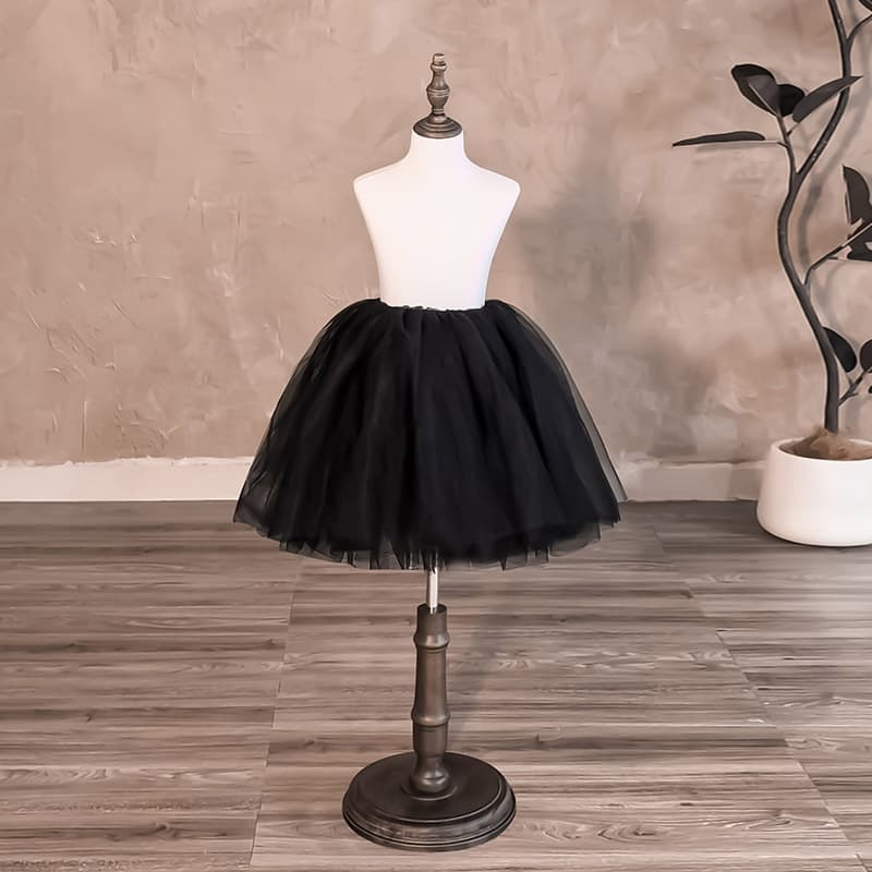 40cm Children's Petticoat Lolita Irregular Tulle Skirt, Daily Halloween COS Performance Dark Little Devil Puffy Skirt