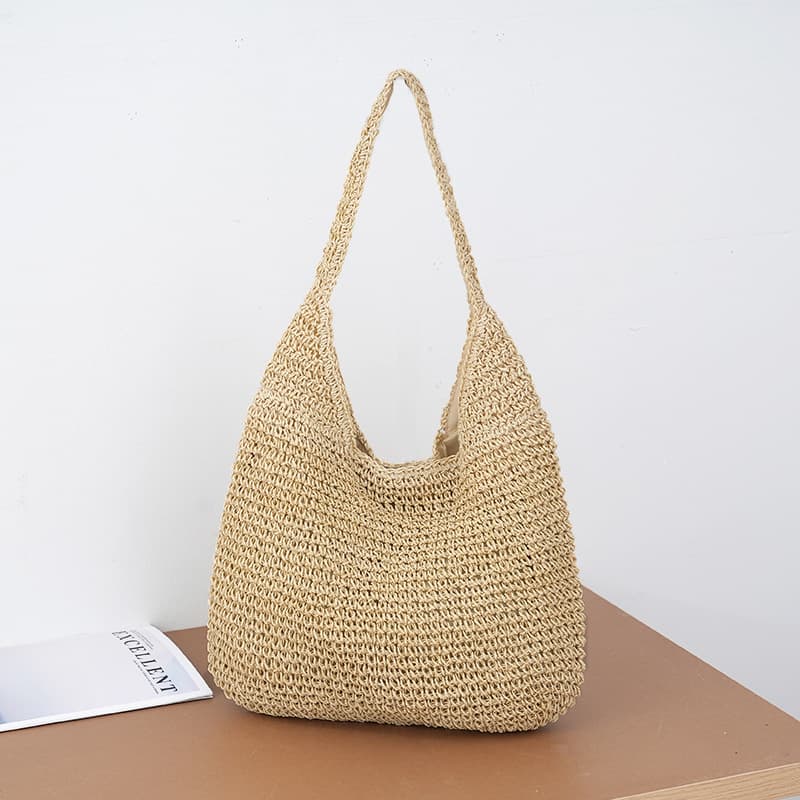 Wholesale Women's Straw Woven Bag, Shoulder Woven Bag, Casual Beach Bag, Large Capacity Handbag, Straw Bag Wholesale