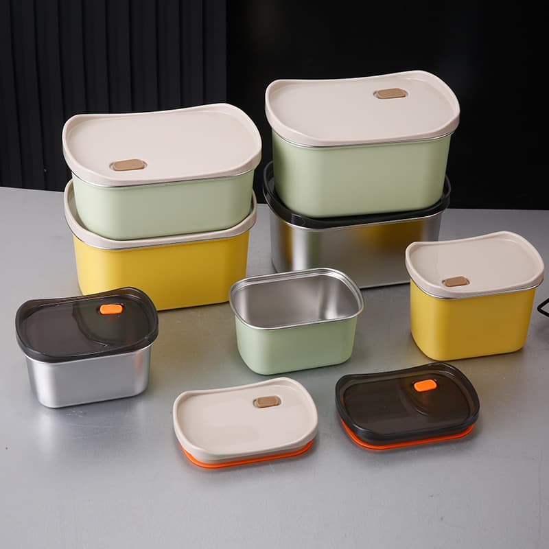 304 Stainless Steel Lunch Box Portable Bento Box Storage Container Meal Prep Portion Control Fruit Sauce Box