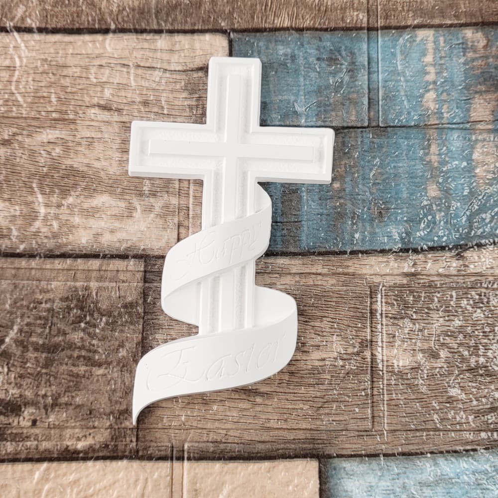 S0976 Easter Cross Semi-3D Tabletop Decoration Cement Plaster Mold DIY Silicone Mold
