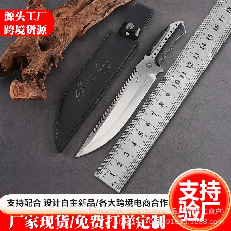 Cross-border E-commerce Hot-Selling Keel-Integrated High-Hardness Sharp Straight Knife Outdoor Survival Self-Defense Export Todd Fruit Knife