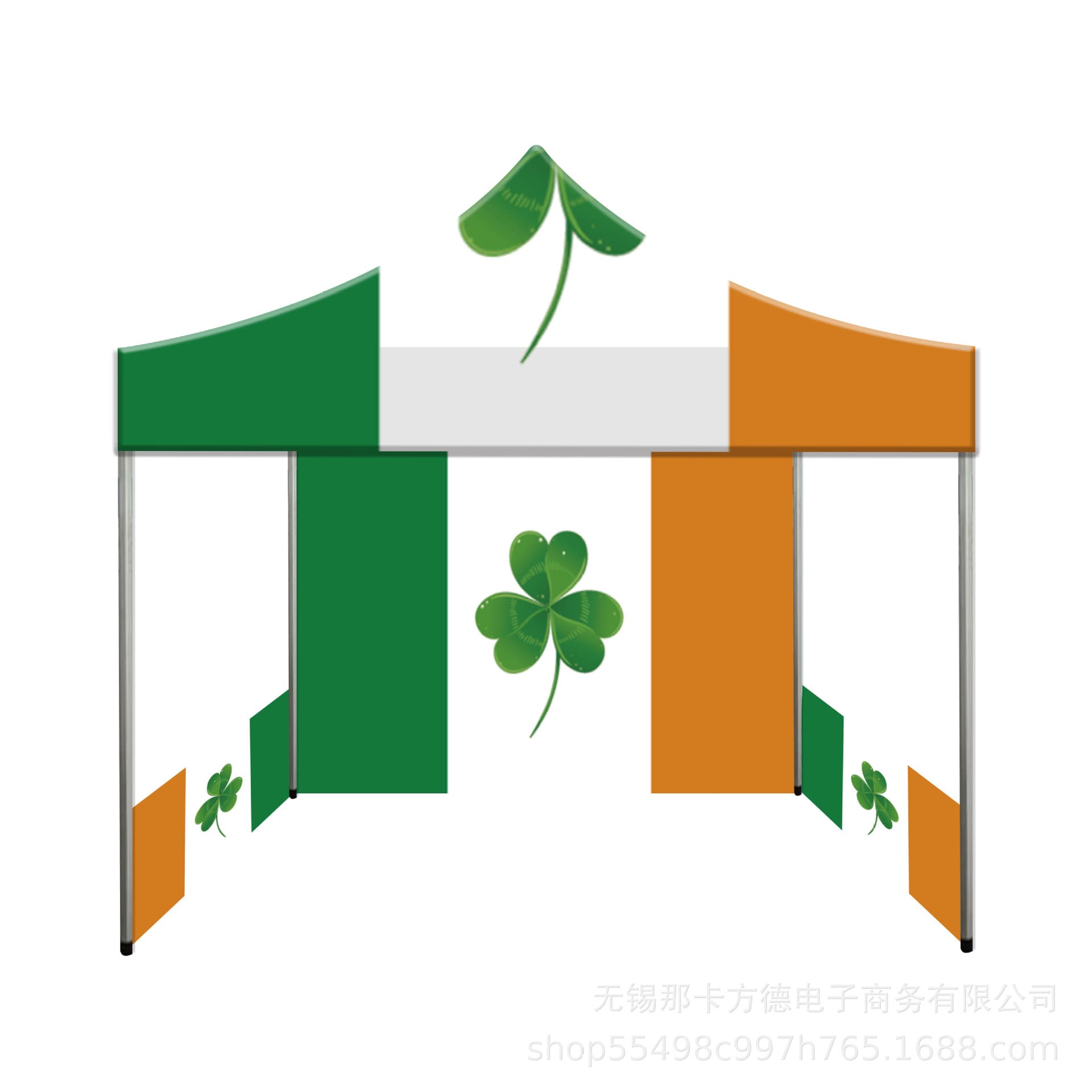 3*3M small advertising tent St. Patrick's Day style with aluminum frame (top only) foldable