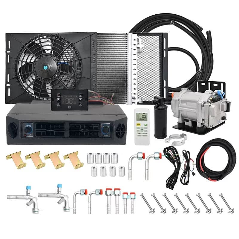 Universal Dashboard Under Dash Electric Car AC Kit 12V 24V Electric Air Conditioner DC Air Conditioner Bus Campervan