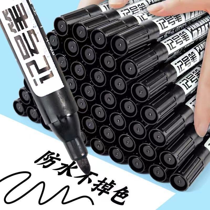 Express Logistics Marker Pen, Black Oil-Based Broad Tip Marker, Waterproof Quick-Drying Durable Thick Tip Marker