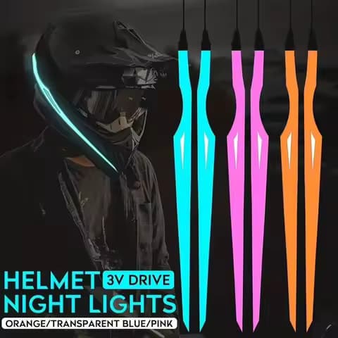 Waterproof Glowing Helmet Modification for Motorcycle Bicycle Helmet Night Light Internet Red LED Strip Riding Accessories
