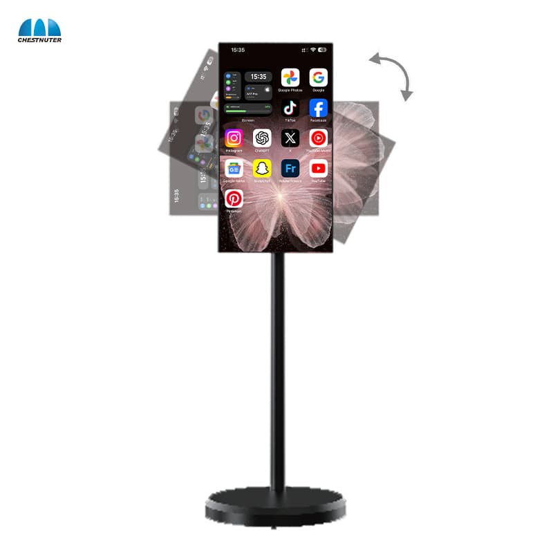 21.5-inch rotatable mobile smart learning advertising machine, TV show watching tablet, Android system touch screen, best friend machine