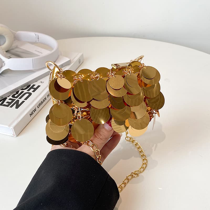 Mini Handbag 2026 New Model European and American Fashion Sequin Internet Celebrity Style Women's Single Shoulder Chain Crossbody Lipstick Bag