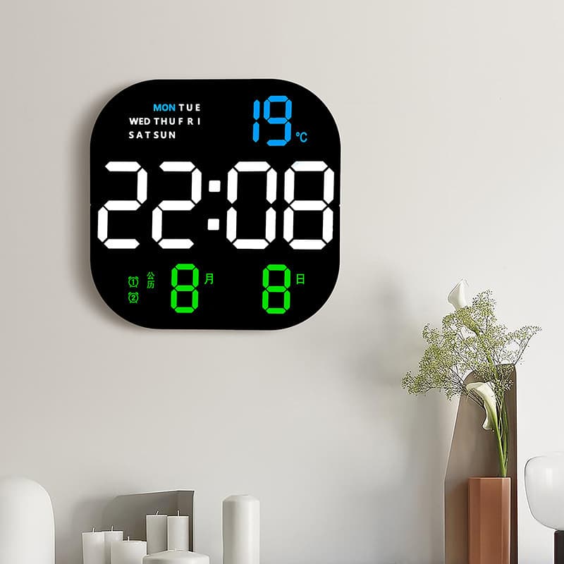 New Cross-Border Fashion Clock Living Room Wall Clock Desktop Alarm Clock Simple LED Alarm Clock Bedside Clock 6633