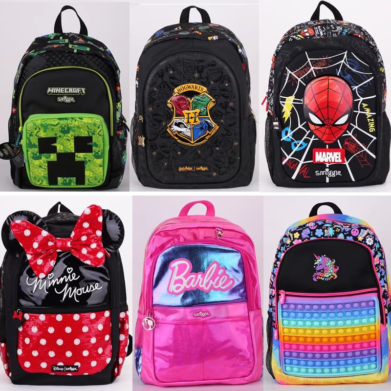 Minecraft Backpack for Primary and Middle School Students, Cartoon School Bag Stationery Set, Australian Smiggle Style