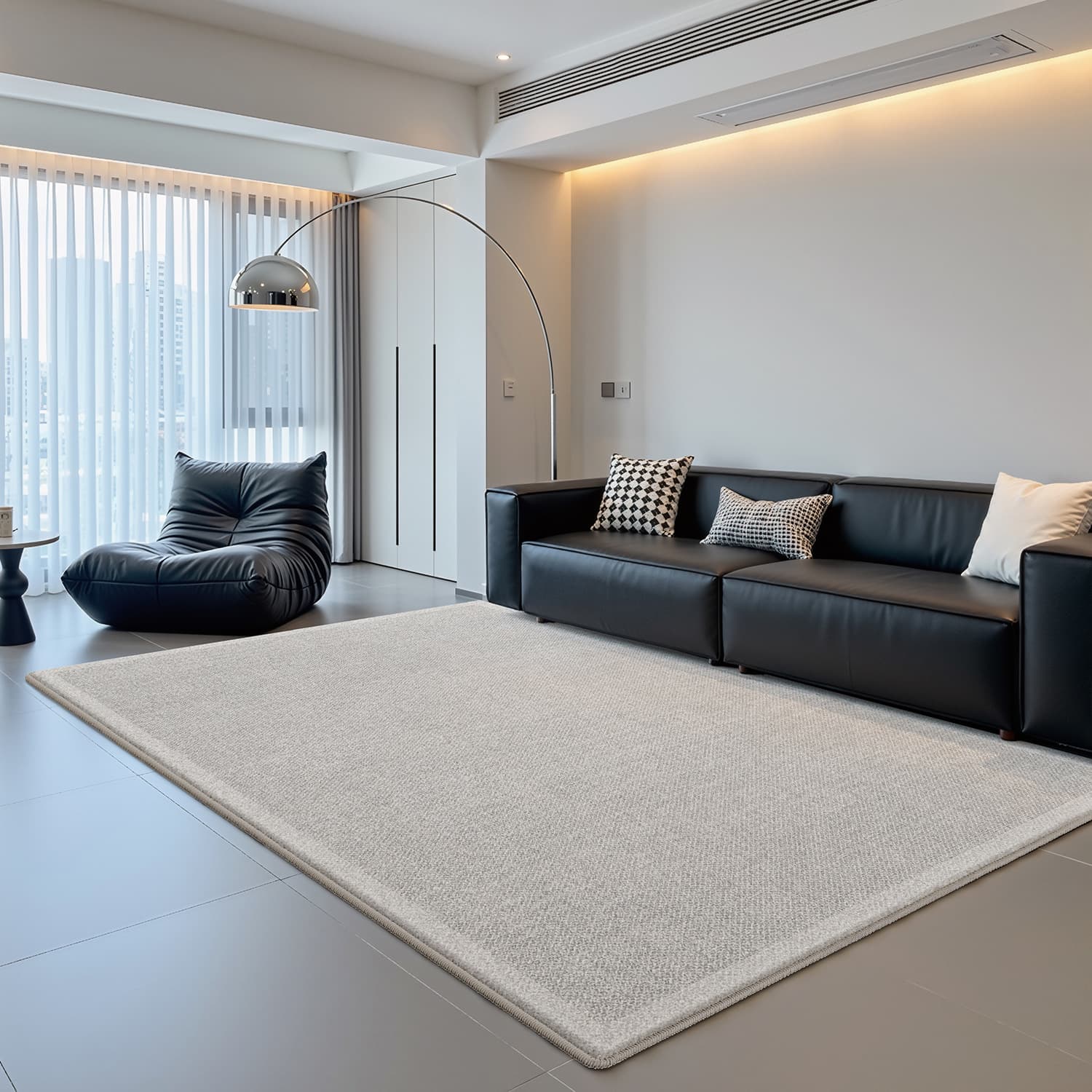 Italian Minimalist Style Carpet for Living Room, Light Luxury, High-End, Waterproof, Anti-Fouling, Simple Bedroom Carpet, Large Area Fully Covered
