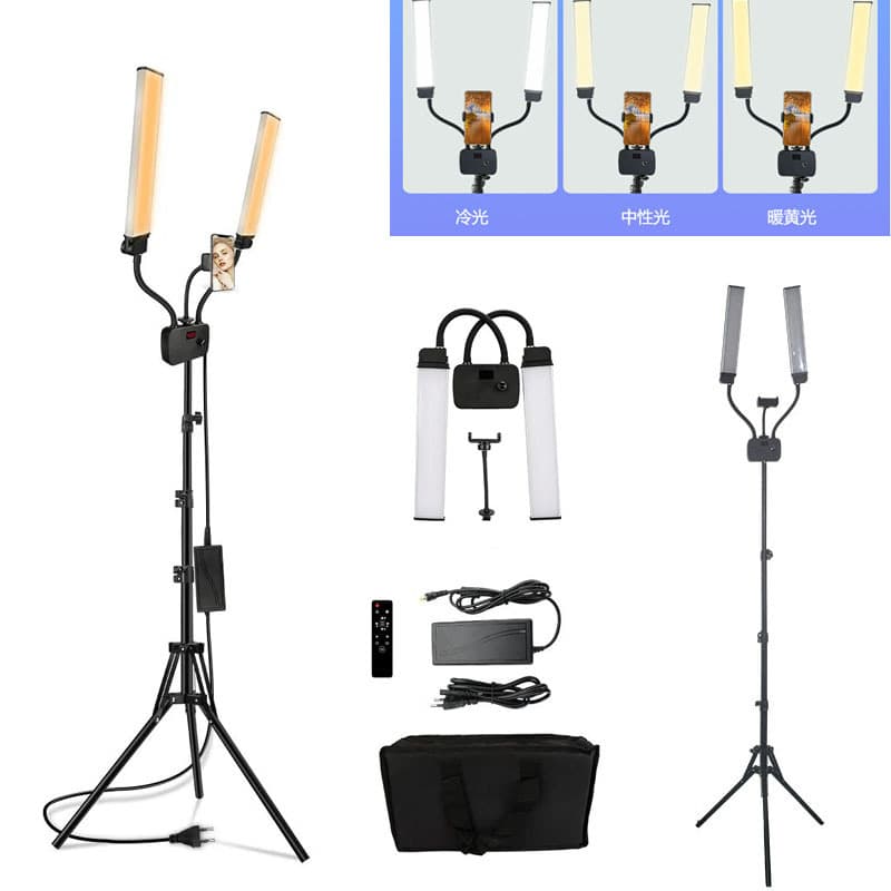 Dual Arm Light with Double Tube LED for Influencer Beauty Live Streaming, Photography, and Skin Whitening