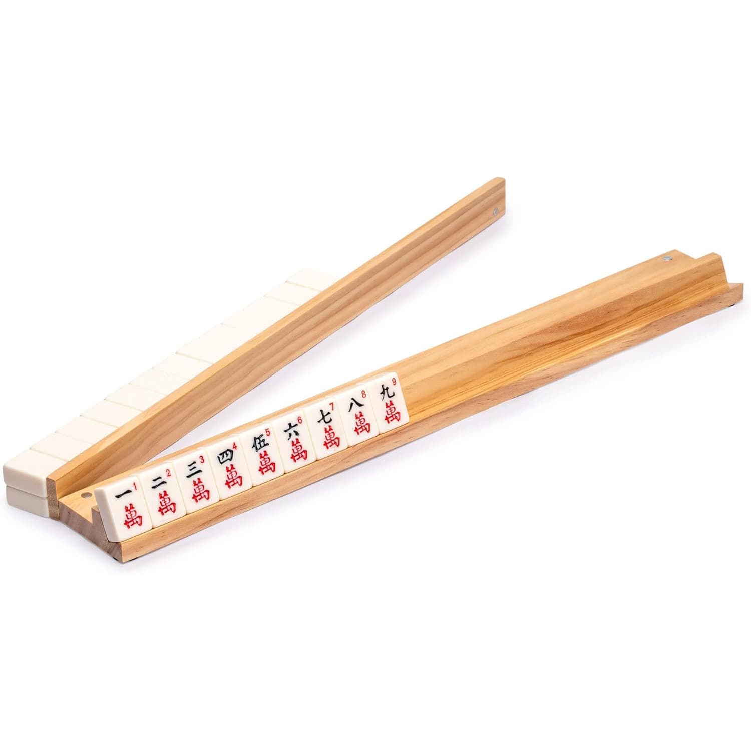 Wooden chess and card room mahjong stand mahjong base pusher domino sorting rack solid wood mahjong ruler pusher