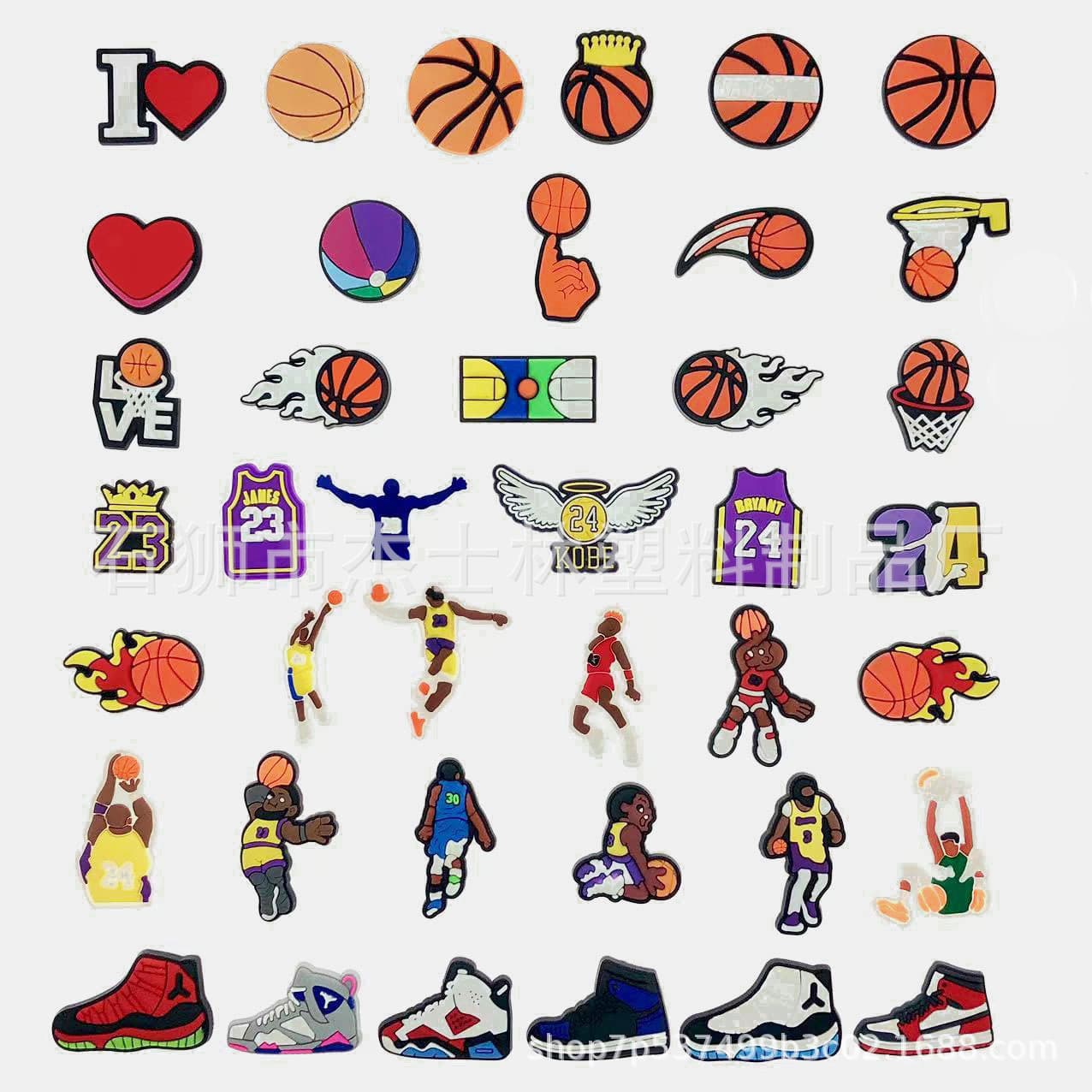 New Cartoon NBA Series Clogs Garden Shoes Accessories Epoxy Patch Shoe Flowers Factory Direct Sales Wholesale