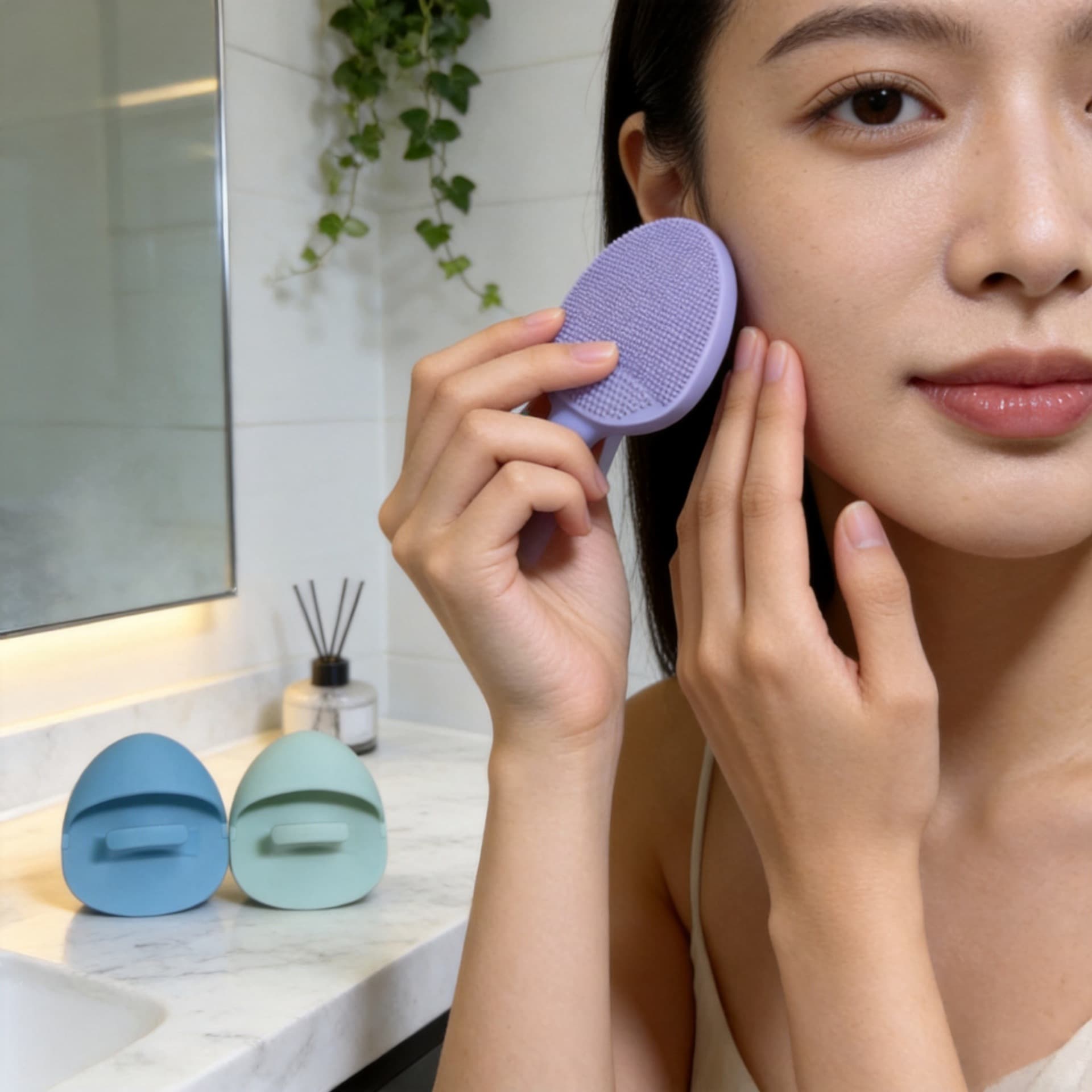 Finger Face Wash Brush, Soft Silicone Massage Makeup Remover, Portable Facial Cleansing Blackhead Brush, Food-Grade Silicone