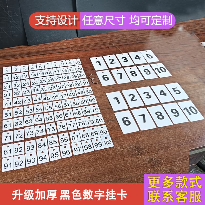 Number Card Sequence Order Hanging Tag Number Card Ranking Learning Tool Black Number Hanging Card