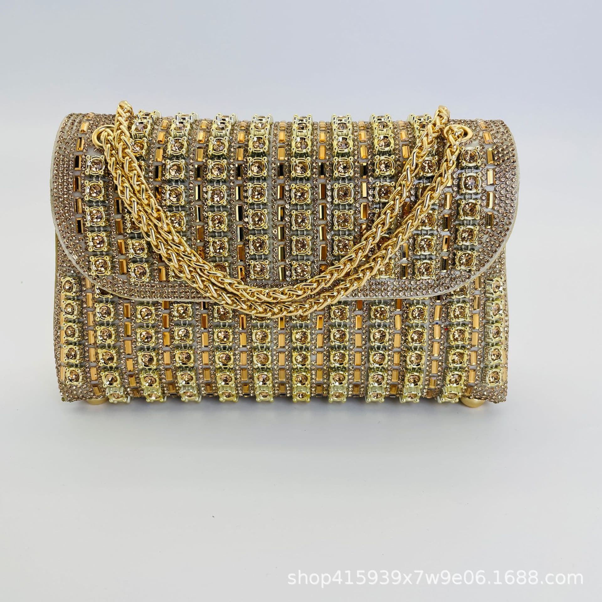 New Amazon Cross-Border Gem Evening Bag Rhinestone Socialite Banquet Bag Women's Evening Bag European and American Handbag