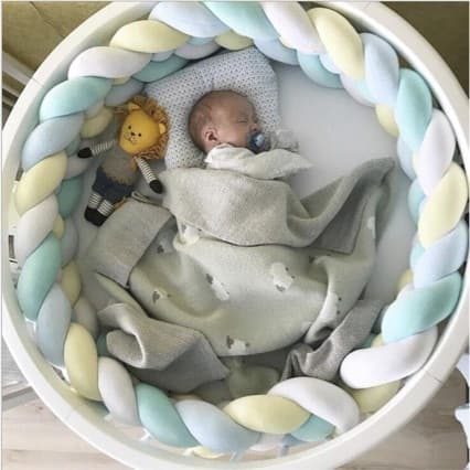 Ins Knitted Long Braided Knot Ball Bed Rail, Cushion Knot Ball, Children's Anti-Collision Strip Wholesale