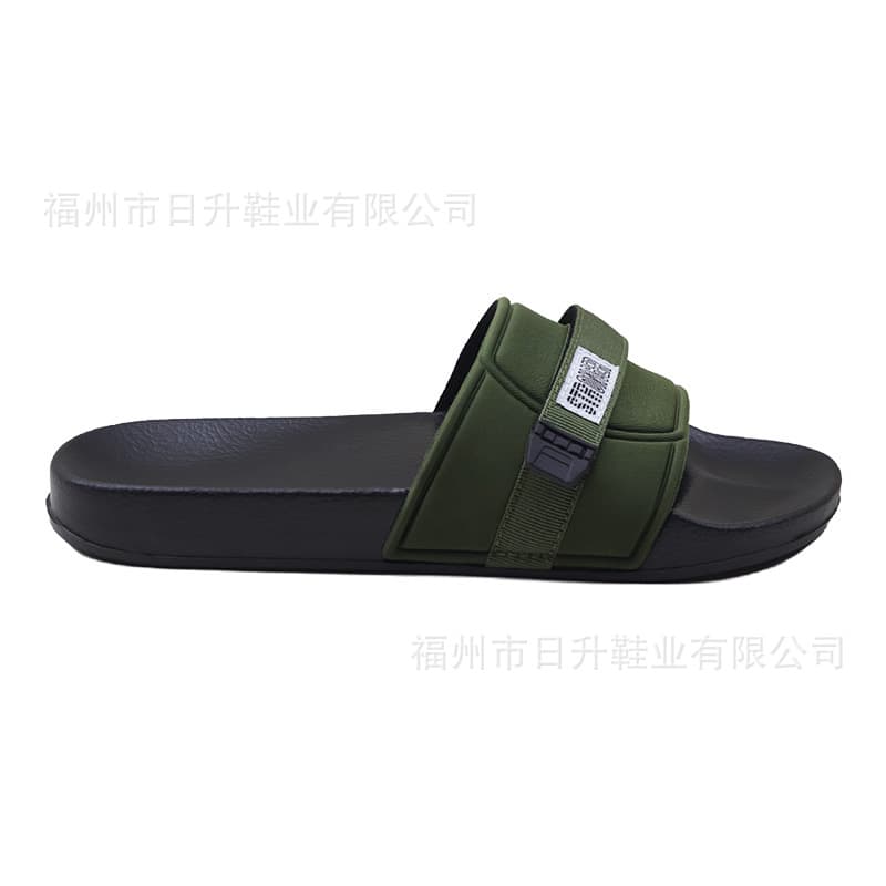 OEM Custom Men's Slide Sandals for European and American Markets, Lycra Upper, EVA Sole, Beach Slides