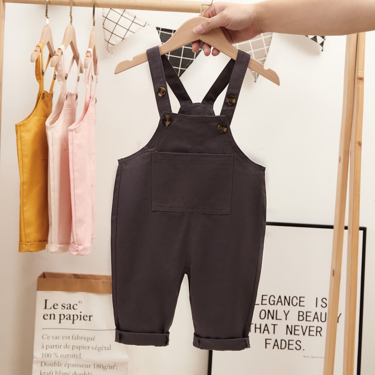 Kids Cotton Overalls Spring Autumn Long Pants Baby Boys Girls Suspender Pants New Stylish Crotch-Open Romper