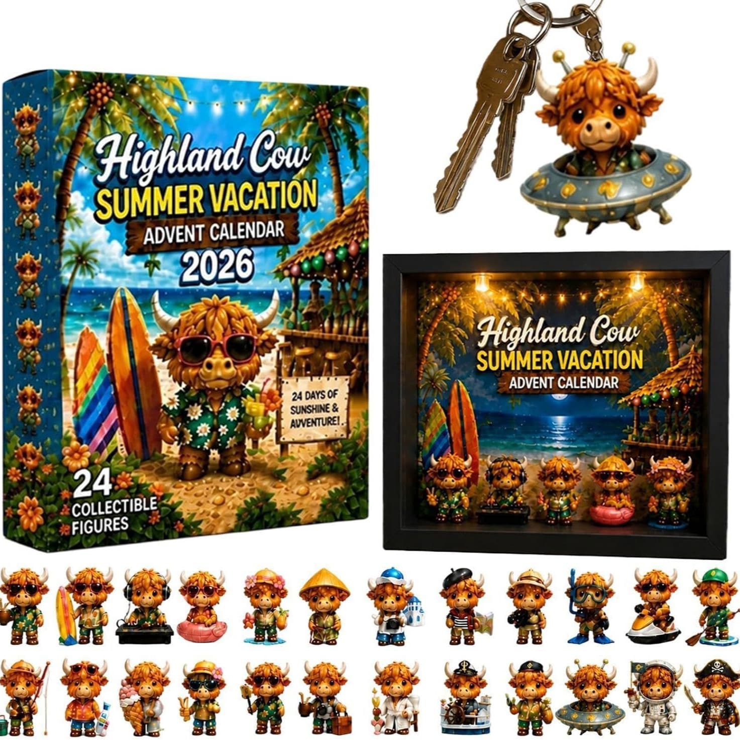 Cross-border Highland Cattle Advent Calendars Summer Highland Cattle Advent Calendar