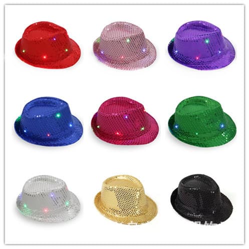 Children's stage performance jazz hat, adult performance magic hat, Irish green gentleman's sequined hat, top hat