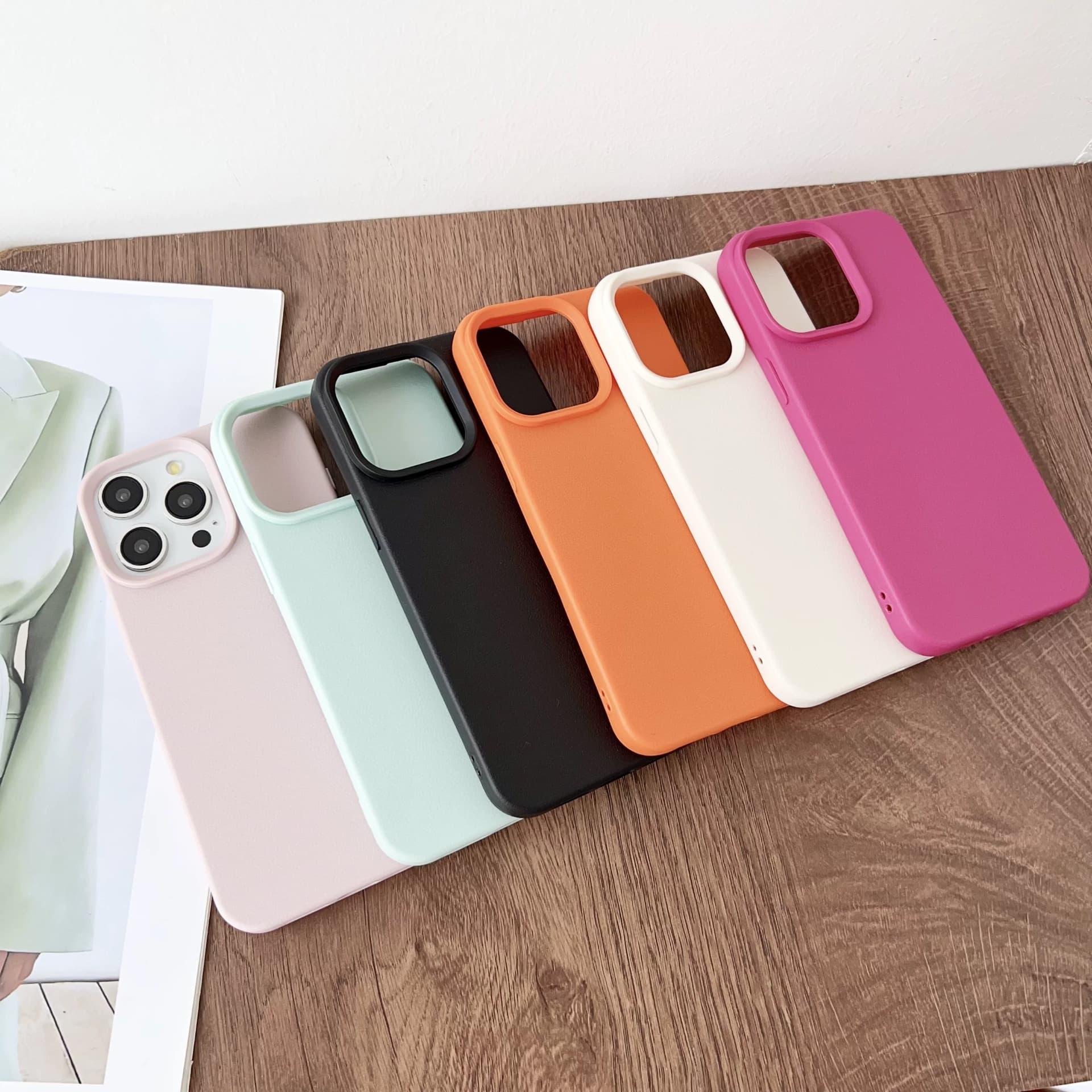 Factory Custom Compatible with iPhone 15 Phone Case, TPU Soft Case Premium Pebble Grain Apple 16 Phone Protective Cover