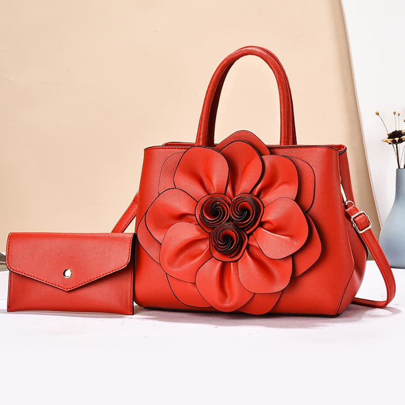 2026 New Model Light Luxury Chinese Style Three-Dimensional Floral Patchwork Mother-Daughter Bag Wedding Bag Elegant Large Capacity Shoulder Crossbody Bag