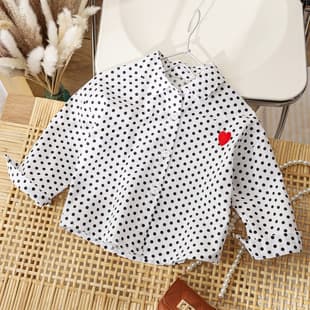 Sweet Daddy Girl's Trendy Blouse Spring New Korean Style Polka Dot Shirt Children's Spring Long Sleeve Top
