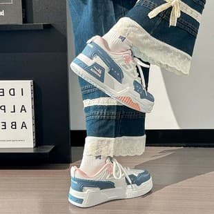 Warrior Thick Sole Board Shoes Women Spring Summer Mesh Breathable Dopamine White Shoes Women Versatile Niche Korean Style Big Head Shoes