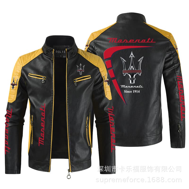 Cross-border foreign trade hot men's European code masera motorcycle leather clothing racing clothing men's PU leather jacket coat
