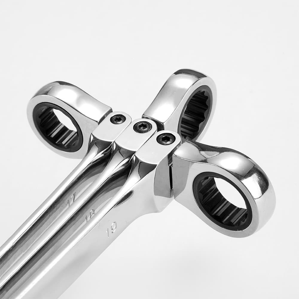 Flexible Ratchet Wrench, Swivel Head Ratchet Wrench 2-in-1, Dual Use, Hex Socket, Cross-border Tool, 72 Teeth