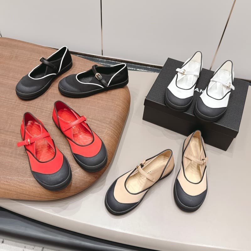 Foreign Trade Cross-border 2026 Spring and Autumn Grandma Canvas Shallow Single-Cut Shoes, French Versatile Color-Block Thick-Soled Mary Jane Shoes