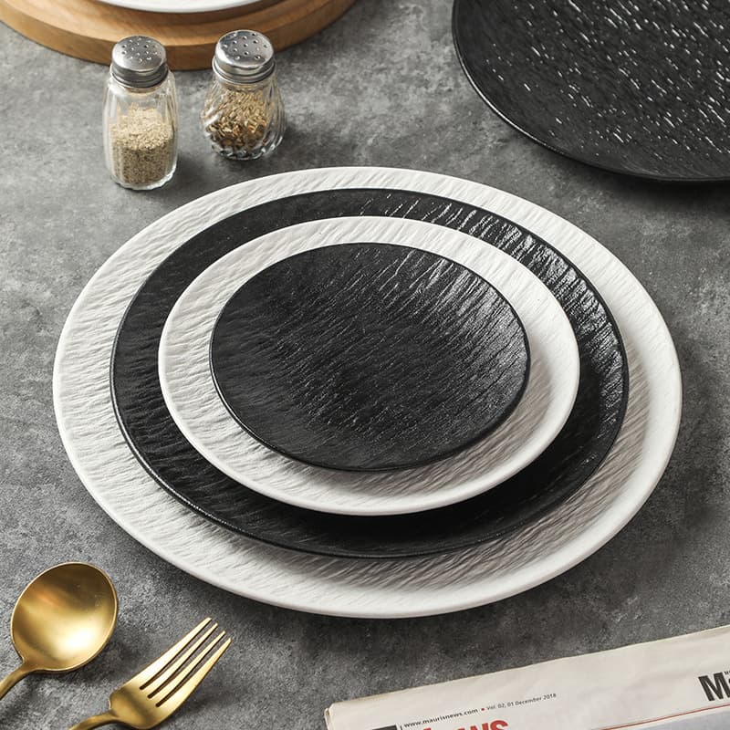 Round Steak Plate, Pasta Plate, Hotel Style Ceramic Plate, Premium Western Dinner Plate