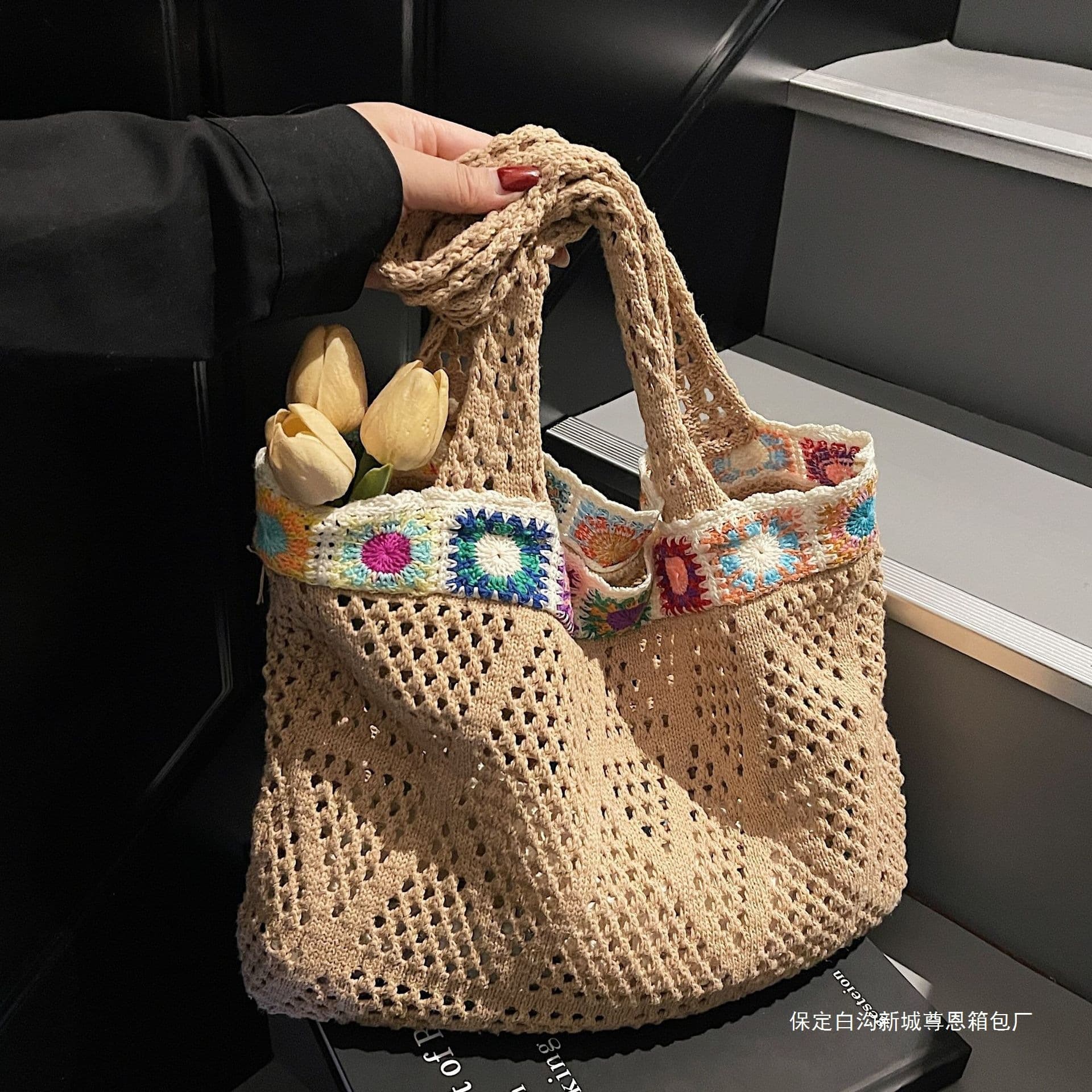 Lazy style straw bag for women 2025 spring and summer new style versatile one-shoulder commuting tote bag seaside vacation beach bag
